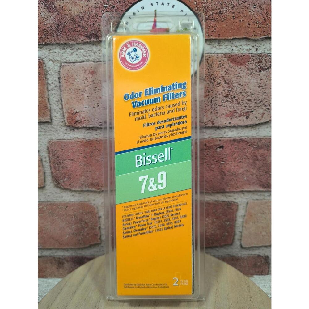 Arm & Hammer For Bissell Vacuum Filter 7 & 9 Odor Eliminating 2 Pack NIB
